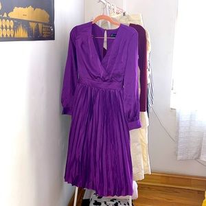 Silky long sleeve purple dress